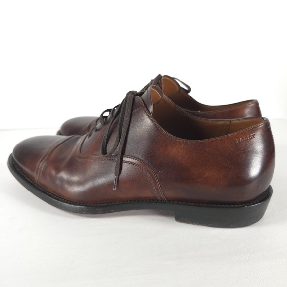 BALLY SWITZERLAND🇨🇭Made HONSER/112 LEATHER Oxford Shoes 195509 D3NAPC Size 9D - Picture 4 of 16